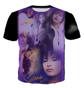 Nova Moda Feminina Homens Selena Quintanilla Siger Engraçado 3d Impressão Unisex T-shirt Ocasional T Camisa de Hip Hop Verão Tops XB064