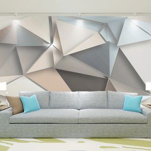 Foto feita sob encomenda do papel de parede 3D Modern TV fundo Sala Quarto Abstract Art Mural Geometric Covering Wallpaper