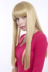 100% Real Hair! ladies fashion wig, human hair wig hell blond smooth