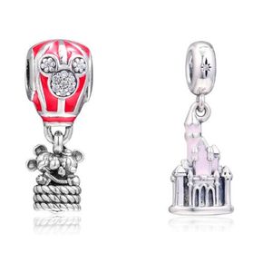2019 Summer Pink Castle Charm DIY Loose Beads For Jewelry Making 925 Sterling Silver Jewelry Fits for pandora Original Bracelets & Bangle