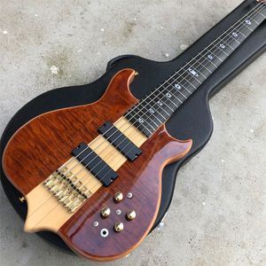 Hals durch den Körper Ebenholz Griffbrett Burst Maple Passiver Tonabnehmer 6 Saiten Gitarrenbass