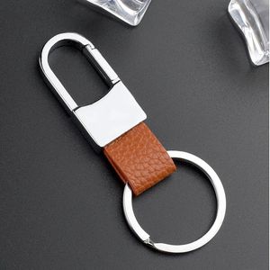 Mens Women Gift High-Grade Real Leather Key Chain Design Black and Brown Car Keychain For Sale