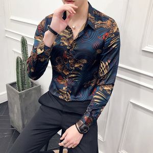 Heißer Verkauf Hemd Männer Mode 2019 Langarm Smoking Hemd Kleid Alle Spiel Slim Fit Casual Männer Nacht Club party Smoking 3XL-M