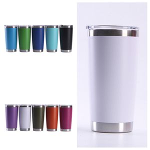 20 onças copo de beber Tumbler com tampa de vácuo de aço inoxidável vidro de vinho isolados copo de viagem 9color T2I5896