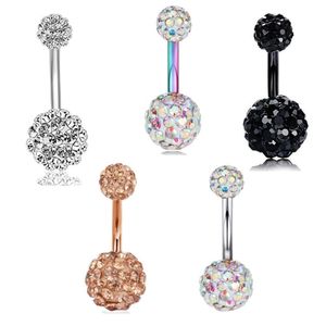 14g kvinnor navel knapp ringar rostfritt stål cz sexig mage navel bar barbell piercing ring tragus kropp smycken 50pcs