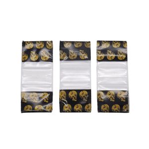 Skull Mini Miniature Zip Lock Grip Plastic Packaging Bags Food Candy Jewelry Resealable Thick PE Self Sealing Small Storage Gifts
