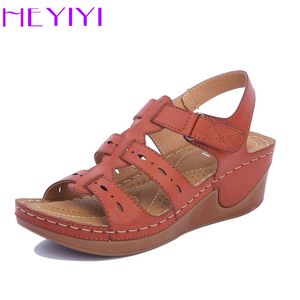 Wedges Shoes Women Sandals Platform Casual Soft Sole Camel Color Lightweight Comfortable Gladiator Summer Shoes Mama Plus Size