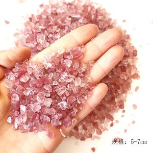 Wholesale strawberry quartz resale online - Drop Shipping g Size Natural Pink Rose Strawberry Quartz Crystal Rock Chips Healing Reiki Quartz Crystals Natural Stones