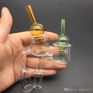 sigara için Kuvars Kabarcık Carb Cap 10/14 / 18mm Çift tüp XXL Termal Çekirdek Reaktör Kuvars Banger Tırnak