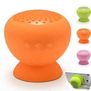 Billigaste Mini Protabble Bluetooth Speaker Wireless Mushroom Sugkopp med Mircophone Calls Handsfree Support Android Ios