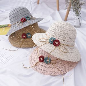 Summer Elegant Foldable Breathable Straw Hat For Women Ladies Cap Foldable Lace Fashionable Beach Sun Hats Solid Hollow