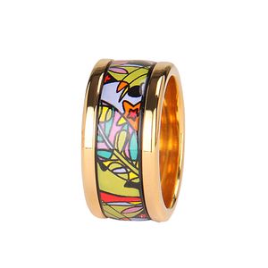 Dream Garden Series Pierścienie 18K Połączony złoty pierścionek Emalia Top Designer Pierścień dla kobiet biżuteria marki jako prezent z pudełkiem