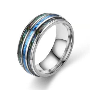 Luxus Silber Stahl Hartmetall Ring Blaues Feuer Inlay Für Männer Frauen Hochzeit Verlobungsring Bague Homme