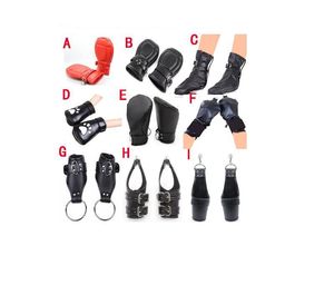 Bdsm Bondage Pelle Imbottita Foderata Fist Guanti Guanti Guanti protettivi Accessori Cosplay per adulti Crawls Paws