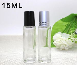 15 ml transparente Roll-On-Rollerflaschen für ätherische Öle, nachfüllbare Parfümflasche, Deodorant-Behälter, kostenloser Versand