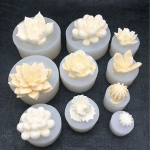 3d silikon mögel blomma succulents choklad tårta dekoration fondant glass bakning mögel tvål söt kök verktyg