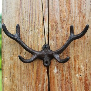 5 stycken naturmur hook hjort vallar gjutjärn hängare hem trädgård dekorationer nyckelrockhållare väggmontera rustik brun vintage