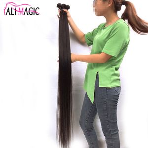 % 100 remy bakire insan saç demetleri doğal siyah 30 32 34 36 38 40 inç 100g/paket 3 paketi 13*4 frontal 20inch