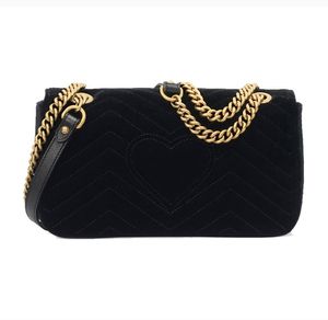 Ladies Shoulder Bags Classic Gold Chain Handbag Woman Velvet Heart Style Lady Tote Messenger Purse Top Quality