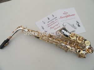 SUZUKI ALTO EB Saksofon Wysokiej Jakości Mosiądz Posrebrzany Body Gold Lacquer Key E-Flat Sax Nowe instrumenty muzyczne z ustnik Case