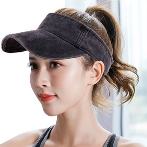 Sommer Outdoor Sport Top Air Caps für Männer Frauen gewaschen Denim Visor Cap Golf Sun Visors Running Hut Viseeira