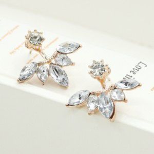 The New Fashion Crystal Earrings Statement Horse Eye Blossom Daisy Upper And Lower Sections Of Women