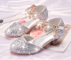 Belle scarpe da bambina argento oro rosa fiore Scarpe per bambini Scarpe da sposa per ragazza Accessori per bambini TAGLIA 26-37 S321269E