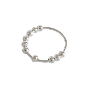 Geometrische kralen ringen voor vrouwen meisjes fijn Sterling zilver sieraden eenvoudige onregelmatige ringmaat