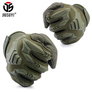 Fashion-Tactical Gloves Army Paintball Shooting Combat Cykel Gummi Protective Anti-Skid Full Finger Glove Men Kvinnor