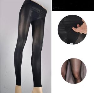 2pcs/pack Mens Shaping Oil Socks Sheer Shiny Silk Legging Pantyhose Dance Tights Sexy Black Bright Thin