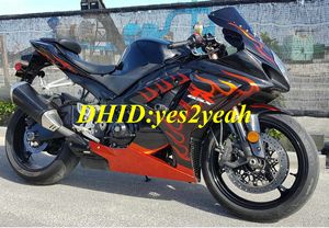 SUZUKI için Yüksek Dereceli Enjeksiyon kalıp Motosiklet Fairing kiti GSXR1000 K7 07 08 GSXR 1000 2007 2008 Kırmızı alevler siyah kaportalar set + Hediyeler SX3