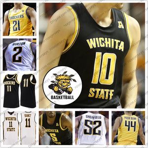 Custom 2020 Wichita State Basketball 10 Erik Stevenson 2 Jamarius Burton 1 Tyson Etienne 21 Jaime Echenique Men Youth Kid Jersey 4XL