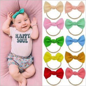 Baby Headband Turban Bowknot Candy Headwear Fashion Bohemia Head Wraps Boutique Knot Headdress Party Hair Band Elastic Hair Accesorios B6048