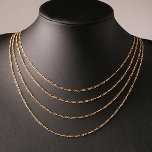 Fashion 18K gold plated and 925 sterling silver plated 2mm Wide Heavy Figaro Necklace Women Chains Men's