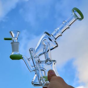 Heady Glass Bong Recycler Dab Oil Rig Mini Rigsカラフルなサイドカーウォーターパイプ7インチウォーターボンズシャワーヘッドパークXL-1972