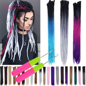 Handmade ombre blonde grey blue Dreadlocks Hair Extensions Black Reggae Synthetic Crochet Braiding Hair For Afro Women Men Hair Expo City