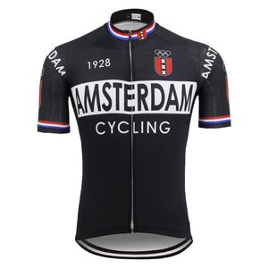 National Black Cycling Jersey半袖MTBジャージアムステルダムフランスItalia Holland自転車服Ropa Ciclismo 5スタイル