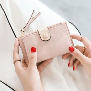 Små plånböcker för kvinnor Bifold Läder Short Wallet Lady Mini Purse Card Case Holder med ID-fönster