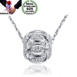 OMHXZJ Wholesale Pendants Necklaces European Fashion Woman Man Party Wedding Gift Silver Beads 925 Sterling Silver Necklace Pendant Charm CA102