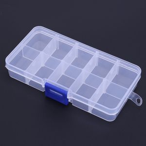 10 Compartment Storage Box Practical Adjustable Plastic Case for Bead Rings Jewelry Display Organizer
