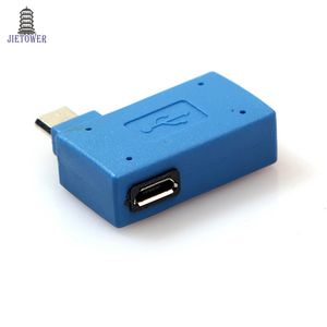 500 pz/lotto Vendita Calda Ad Angolo Retto 90 Gradi Micro USB OTG Host Flash Disk Adattatore con Micro Power per Galaxy Note3 S3 S4