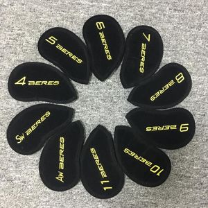 Продать 10pcsset Honma Beres Black Golf Clubs Iron Headcover Установите качественную фланелевую головку гольфа защита для гольфа1123363 442