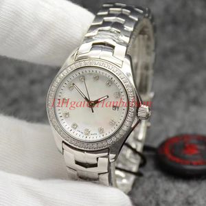 新しい女性の贅沢な時計ダイヤモンドウォッチモントレスデュラックスポーズファムファッションシェルダイヤル腕時計337y