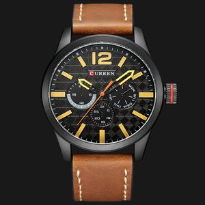 New Luxury Brand CURREN Analog Sports Watch Leather Strap Quartz Men Wristwatch Relogio Masculino Horloges Mannens Saat