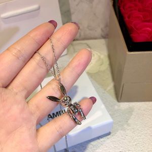 Wholesale- Vintage 18K Gold Plated Cute Rabbit Charm Pendant Short Chain Necklace For Women Jewelry