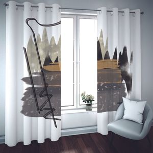 Blackout 3D Curtains Abstract creative Curtains For Living room personality Window Curtain Drapes