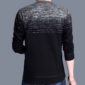 Partihandel-New Brand Mens Wear Slim Fit Knitwear Designer Pullover Striped Men Sweater Klänning Tjock Vinter Varm Jersey Stickade Tröjor