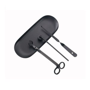 Rostfritt stålljus Reparationsverktyg Set Black Candle Wick Trimmer, Candle Wick Dipper, Candle Snuffer ZC0216