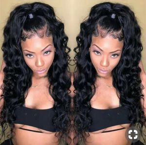 Diva1 HD Lace Frontal Wig Loose Wave Glueless Brazilian Remy Wigs Virgin 360 Full Front Human Hair 150% Täthet Naturlig hårlinje Förplockad