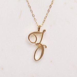 10PCS Gold Silver Swirl Initial Alphabet Letter Necklace All 26 English U-Z Cursive Luxury Monogram Name Letter Word Text Chain Necklaces